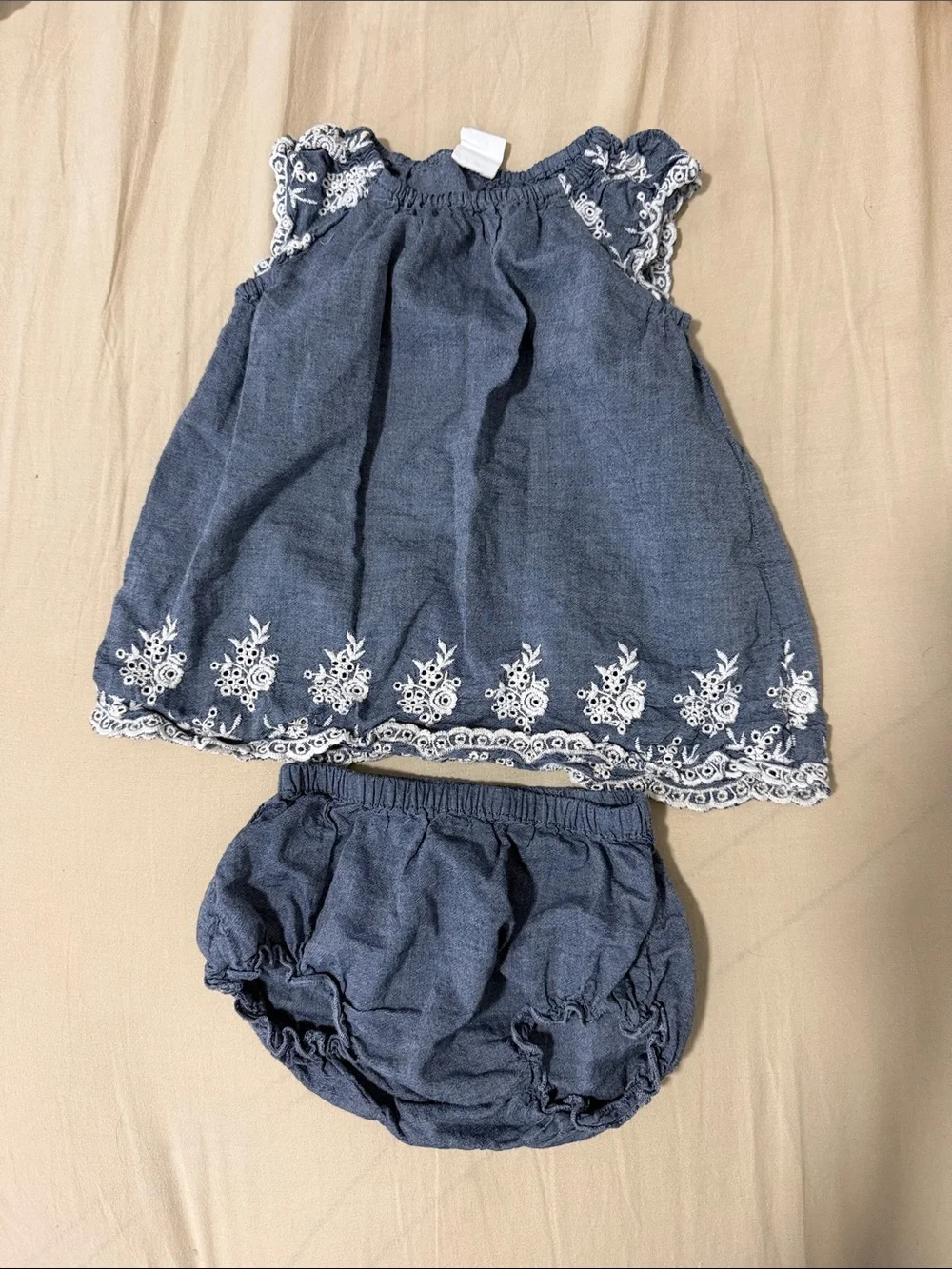 H&M Blue Embroidered Dress with Matching Bloomer Set